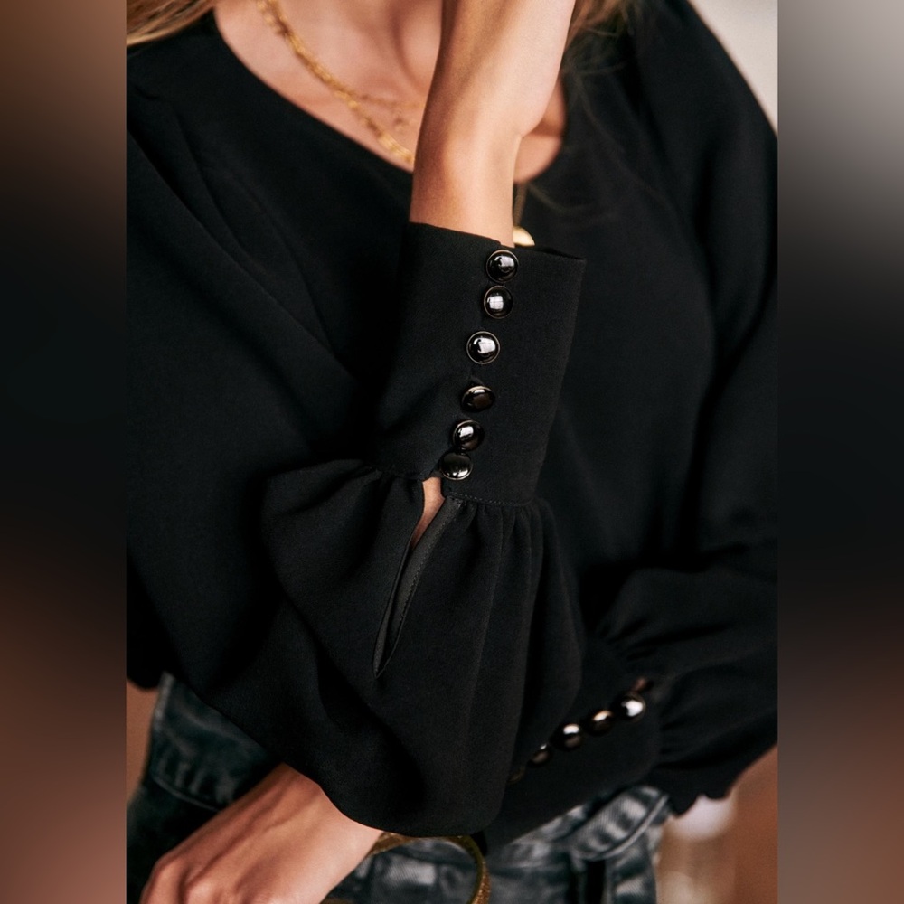 Sezane Black Benedict Blouse